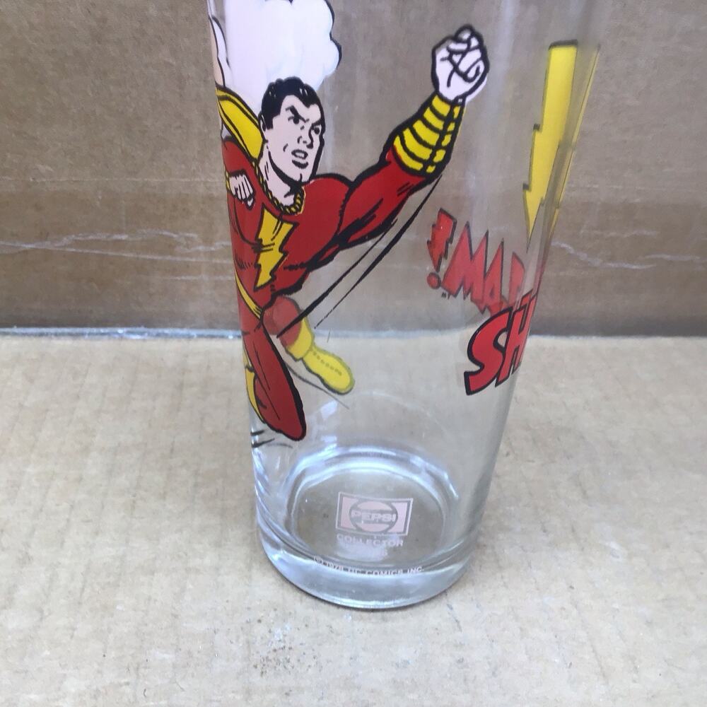 Vtg 1978 Pepsi DC Comics Super Series Shazam Captain Marvel Glass Tumbler 16oz - Picture 2 of 5